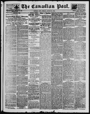 Canadian Post (Lindsay, ONT), 29 Aug 1890