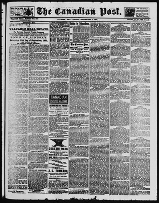 Canadian Post (Lindsay, ONT), 5 Sep 1890