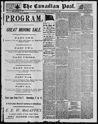 Canadian Post (Lindsay, ONT), 5 Dec 1890