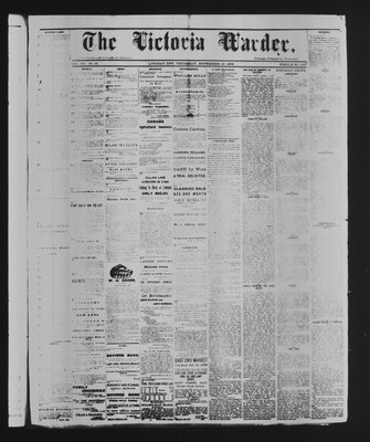 Victoria Warder (Lindsay, ONT), 30 Nov 1876