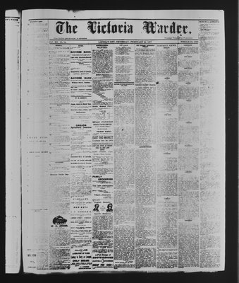 Victoria Warder (Lindsay, ONT), 22 Feb 1877