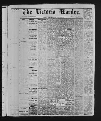 Victoria Warder (Lindsay, ONT), 29 Aug 1878