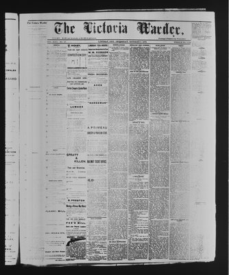 Victoria Warder (Lindsay, ONT), 3 Oct 1878