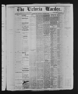 Victoria Warder (Lindsay, ONT), 10 Oct 1878