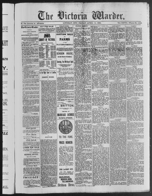 Victoria Warder (Lindsay, ONT), 11 Apr 1884