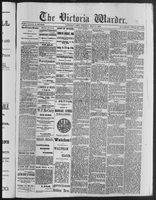 Victoria Warder (Lindsay, ONT), 9 May 1884