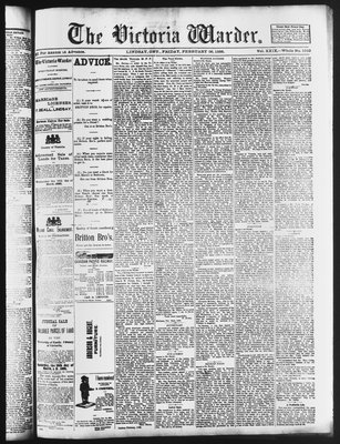 Victoria Warder (Lindsay, ONT), 26 Feb 1886