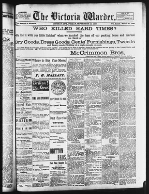 Victoria Warder (Lindsay, ONT), 10 Sep 1886