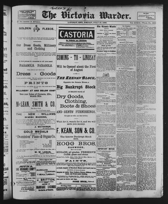 Victoria Warder (Lindsay, ONT), 27 Jul 1888