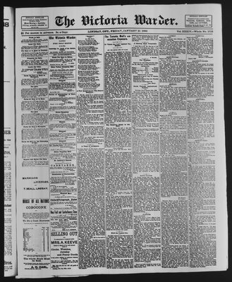 Victoria Warder (Lindsay, ONT), 31 Jan 1890