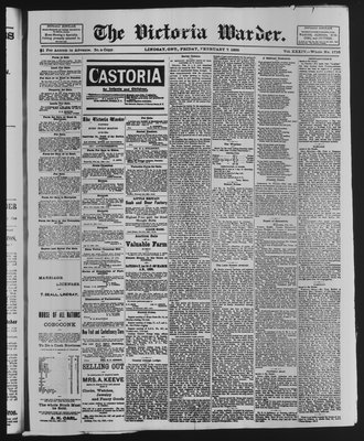 Victoria Warder (Lindsay, ONT), 7 Feb 1890