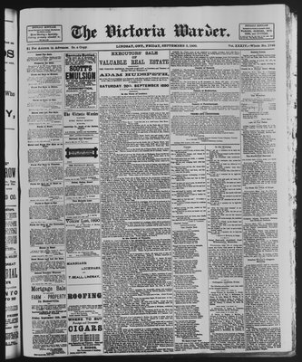 Victoria Warder (Lindsay, ONT), 5 Sep 1890