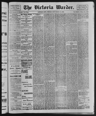 Victoria Warder (Lindsay, ONT), 26 Sep 1890