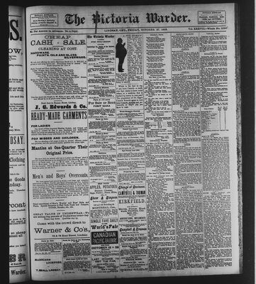 Victoria Warder (Lindsay, ONT), 27 Oct 1893