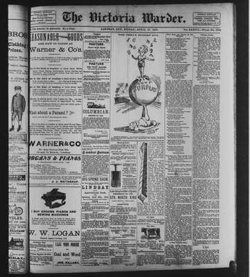 Victoria Warder (Lindsay, ONT), 27 Apr 1894