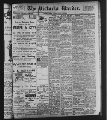 Victoria Warder (Lindsay, ONT), 13 Jul 1894