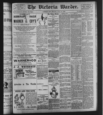 Victoria Warder (Lindsay, ONT), 27 Jul 1894