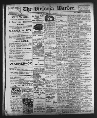 Victoria Warder (Lindsay, ONT), 4 Jan 1895