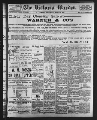 Victoria Warder (Lindsay, ONT), 6 Mar 1896