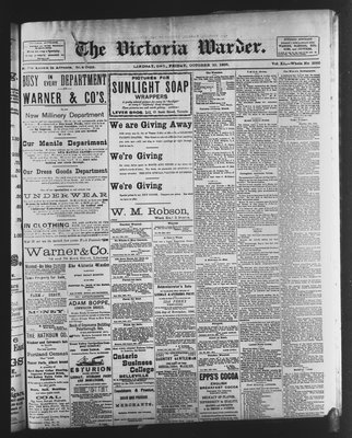 Victoria Warder (Lindsay, ONT), 23 Oct 1896