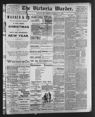 Victoria Warder (Lindsay, ONT), 25 Dec 1896