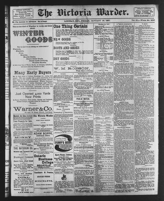 Victoria Warder (Lindsay, ONT), 29 Jan 1897