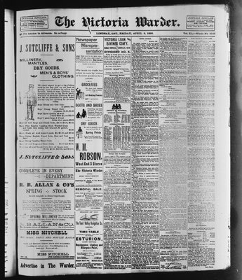 Victoria Warder (Lindsay, ONT), 8 Apr 1898