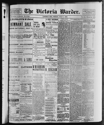 Victoria Warder (Lindsay, ONT), 1 Jul 1898