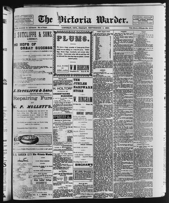 Victoria Warder (Lindsay, ONT), 2 Sep 1898