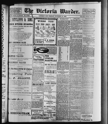 Victoria Warder (Lindsay, ONT), 21 Oct 1898