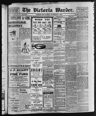 Victoria Warder (Lindsay, ONT), 4 Nov 1898