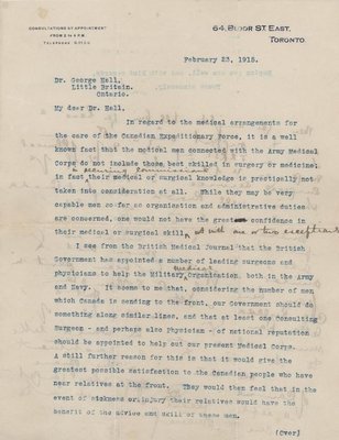 Letter From Minister of War