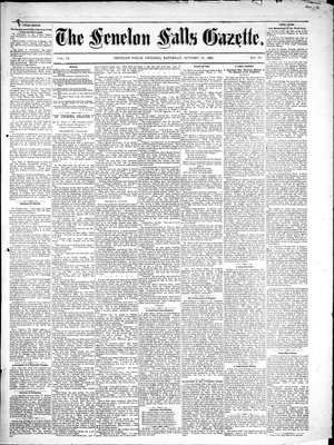 Fenelon Falls Gazette, 22 Oct 1881