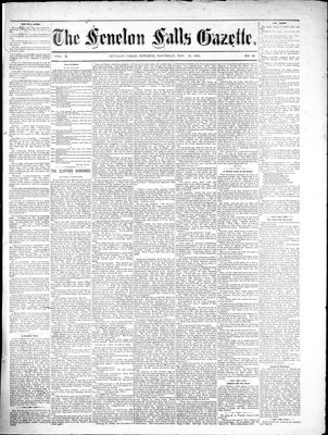 Fenelon Falls Gazette, 18 Nov 1882