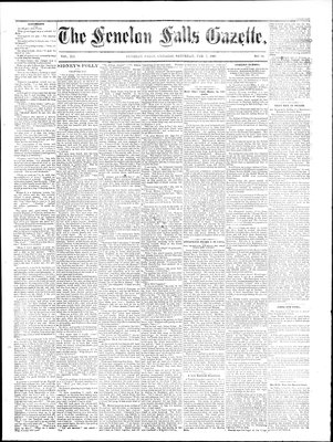 Fenelon Falls Gazette, 7 Feb 1885