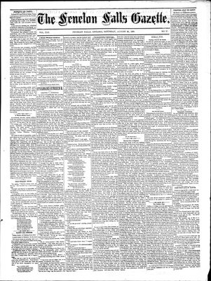 Fenelon Falls Gazette, 22 Aug 1885