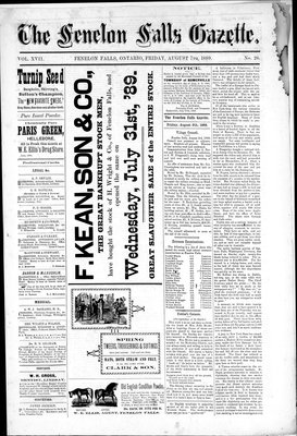 Fenelon Falls Gazette, 9 Aug 1889