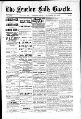 Fenelon Falls Gazette, 29 Nov 1889