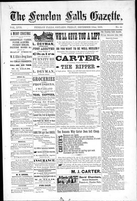 Fenelon Falls Gazette, 13 Dec 1889