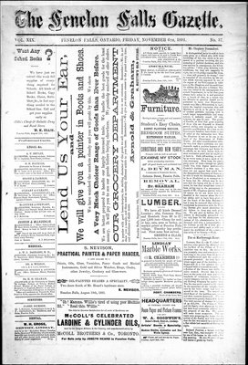 Fenelon Falls Gazette, 6 Nov 1891