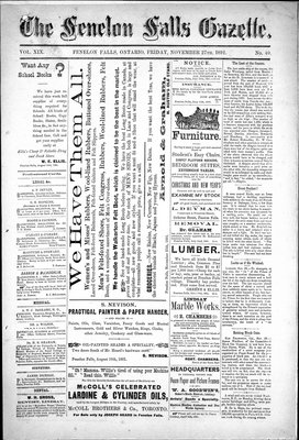 Fenelon Falls Gazette, 27 Nov 1891