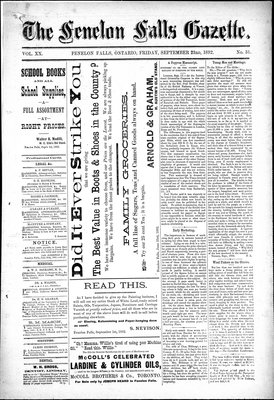 Fenelon Falls Gazette, 23 Sep 1892