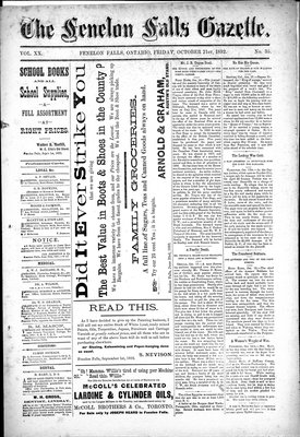 Fenelon Falls Gazette, 21 Oct 1892