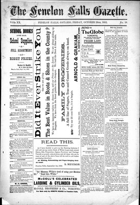 Fenelon Falls Gazette, 28 Oct 1892