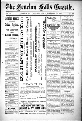 Fenelon Falls Gazette, 4 Nov 1892