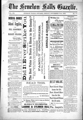 Fenelon Falls Gazette, 11 Nov 1892