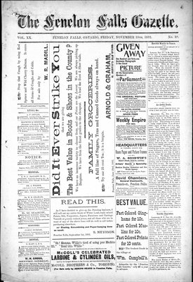 Fenelon Falls Gazette, 18 Nov 1892