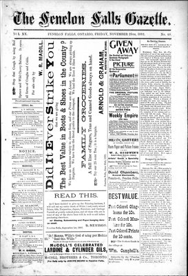 Fenelon Falls Gazette, 25 Nov 1892