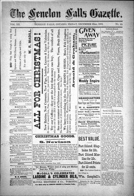 Fenelon Falls Gazette, 23 Dec 1892