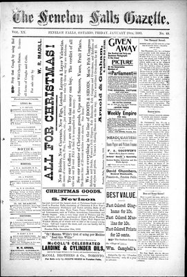 Fenelon Falls Gazette, 20 Jan 1893